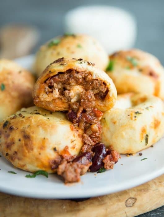 A pile of chilli stuffed garlic dough balls