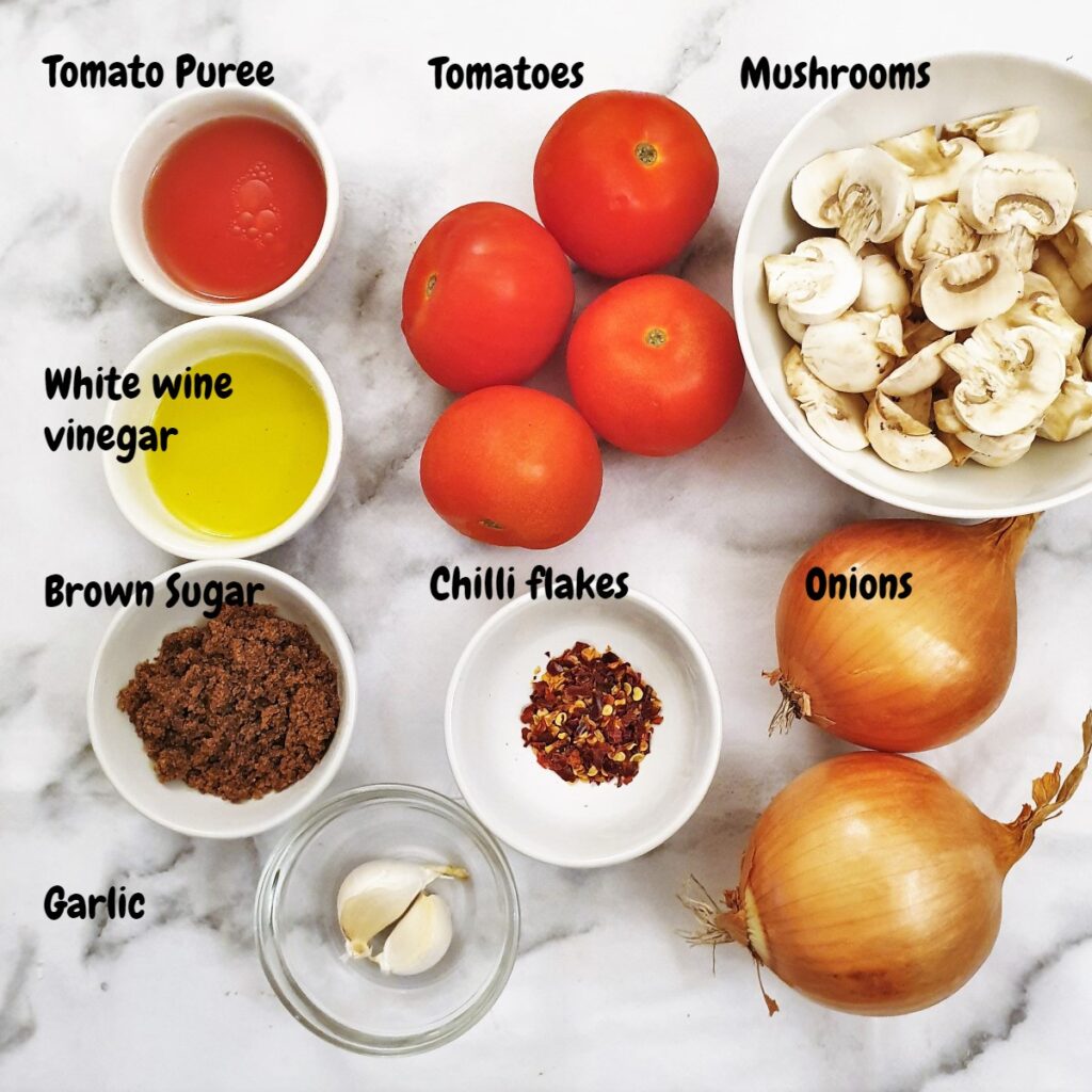 Ingredients for homemade tomato sauce.