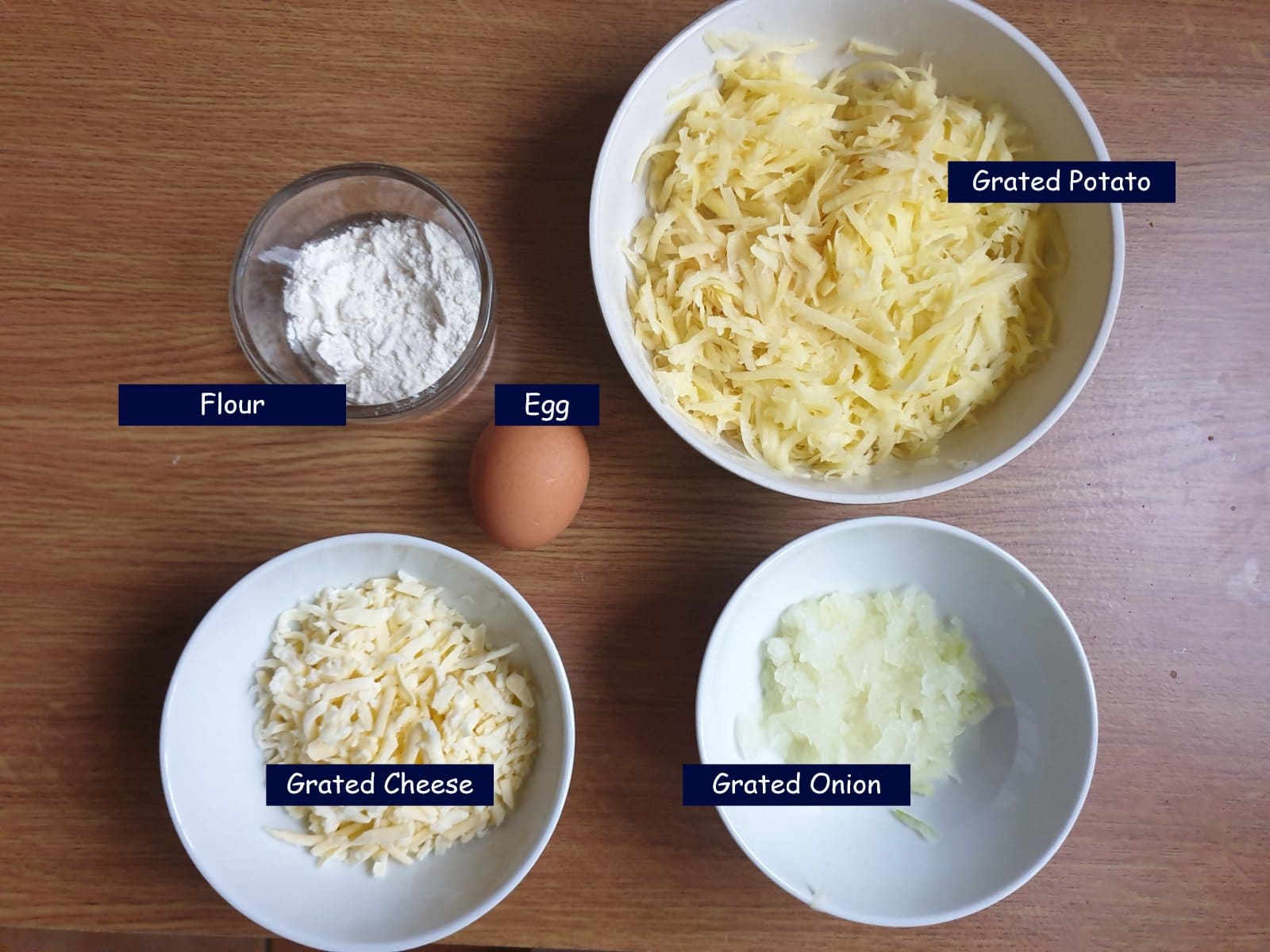 Ingredients for potato frittata.