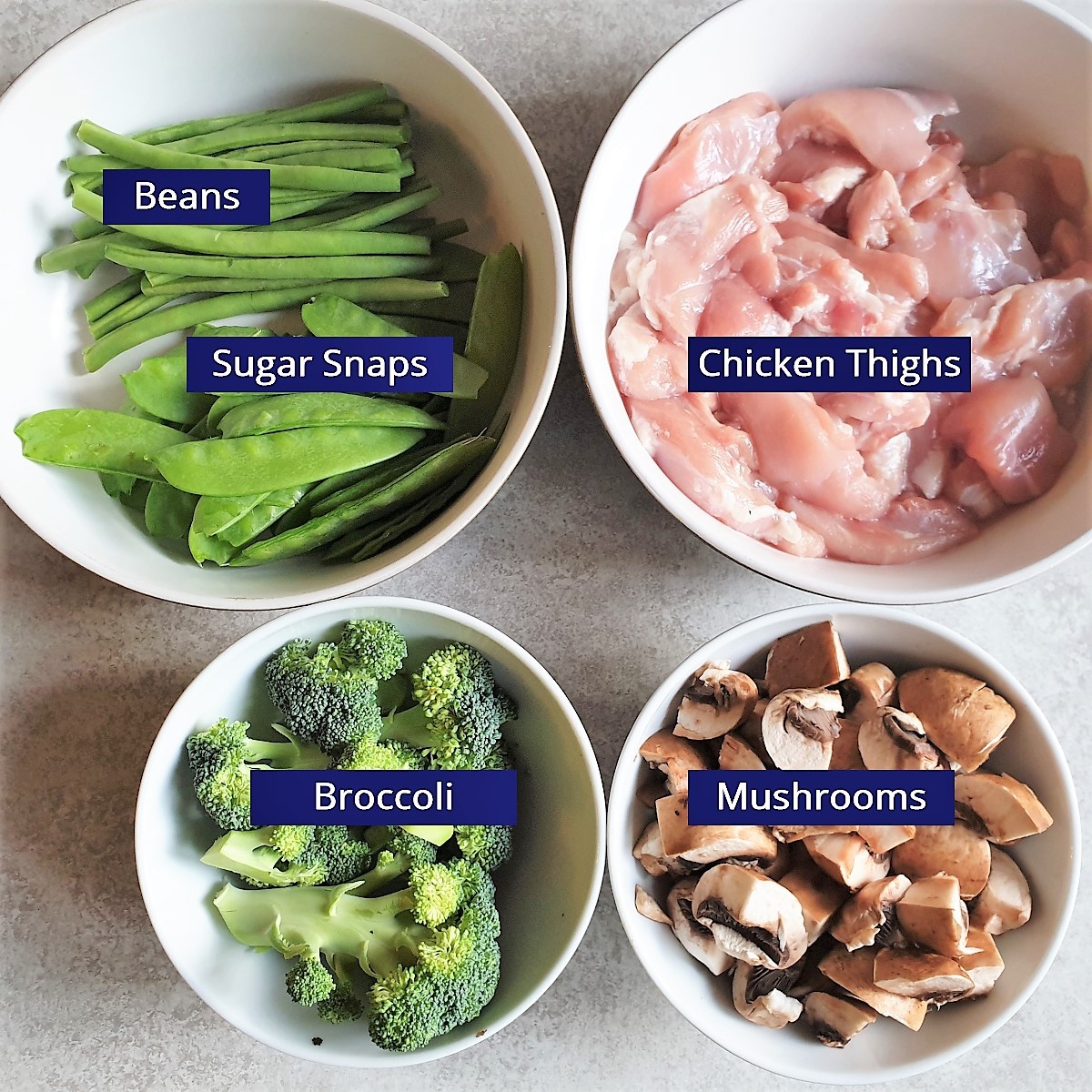 Ingredients for oven baked cashew chicken
