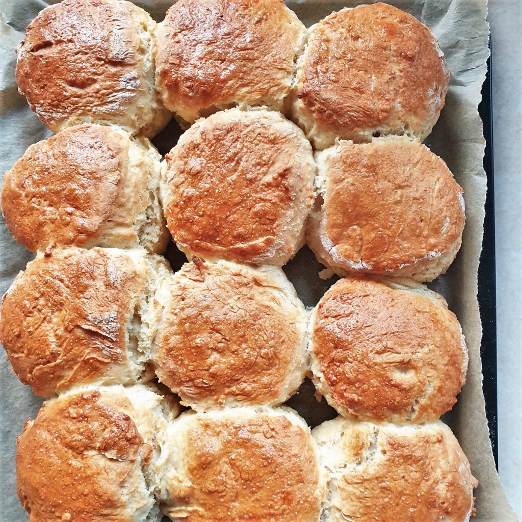 A tray of baked lemonade scones