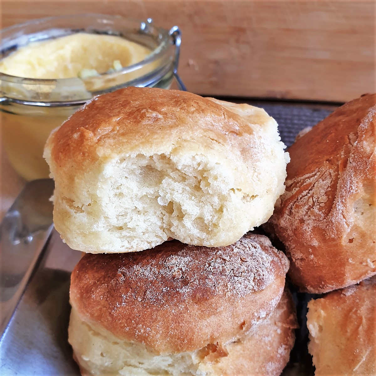 A pile of baked lemonade scones