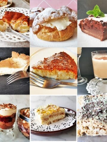 A collage of 9 dessert recipes.