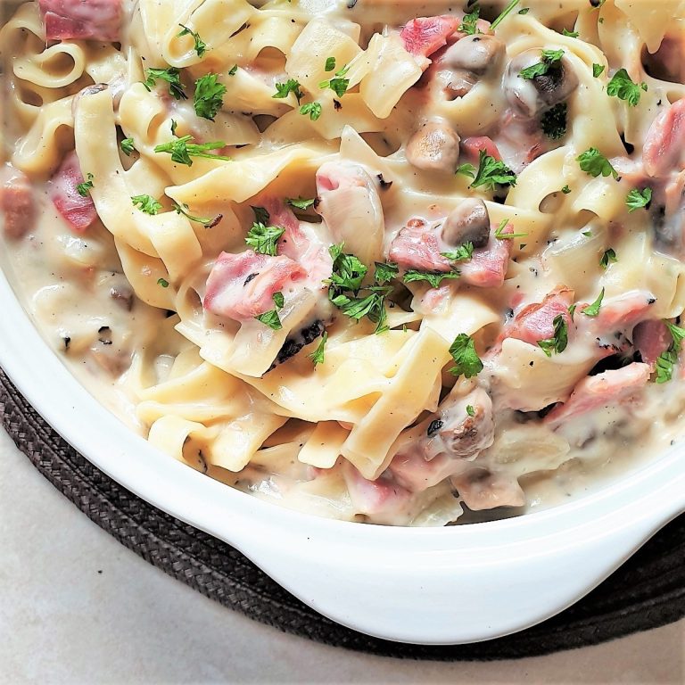 Ham and Mushroom Tagliatelle with Black Pepper Sauce Foodle Club