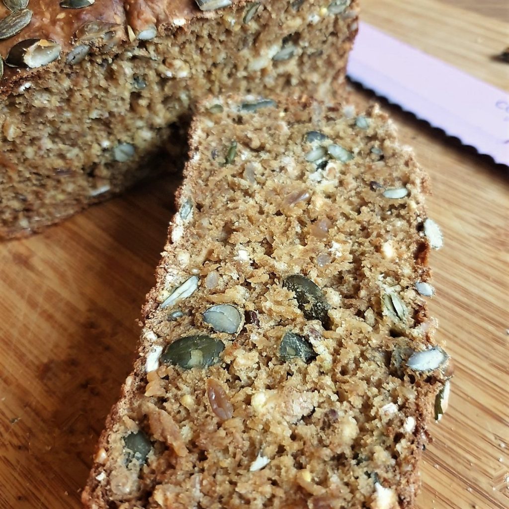 Closeup of Irish soda bread, showing the texture.