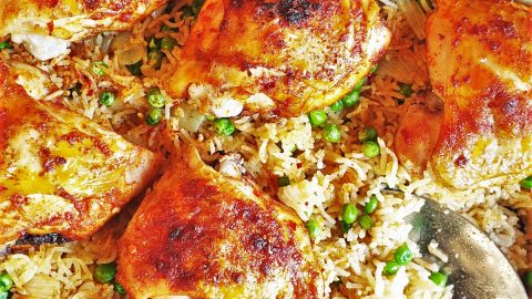 Garlic chicken ovenbake with rice