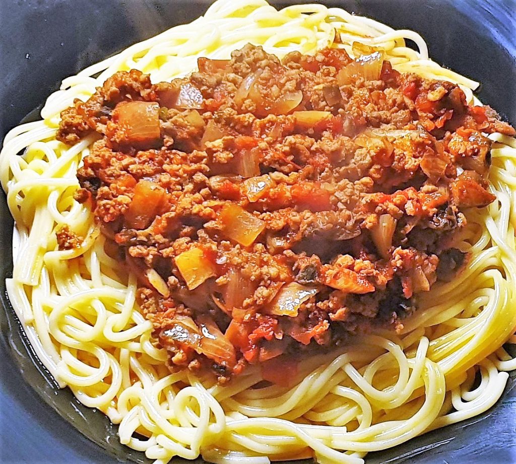 Homemade Chili Bolognese Sauce with spaghetti Foodle Club Main Meals