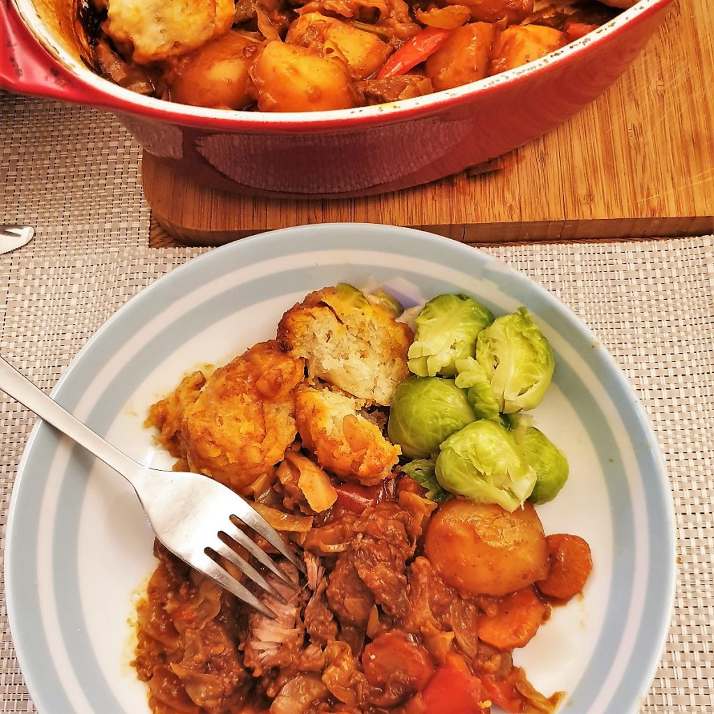 Hearty beef casserole with suet dumplings Foodle Club
