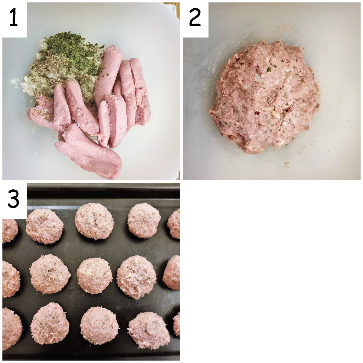 Steps for mixing the stuffing. Steps for mixing the stuffing.