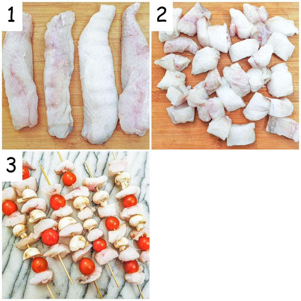 Monkfish skewers clearance