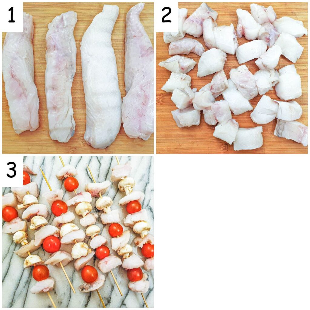 Steps for forming the kebabs.