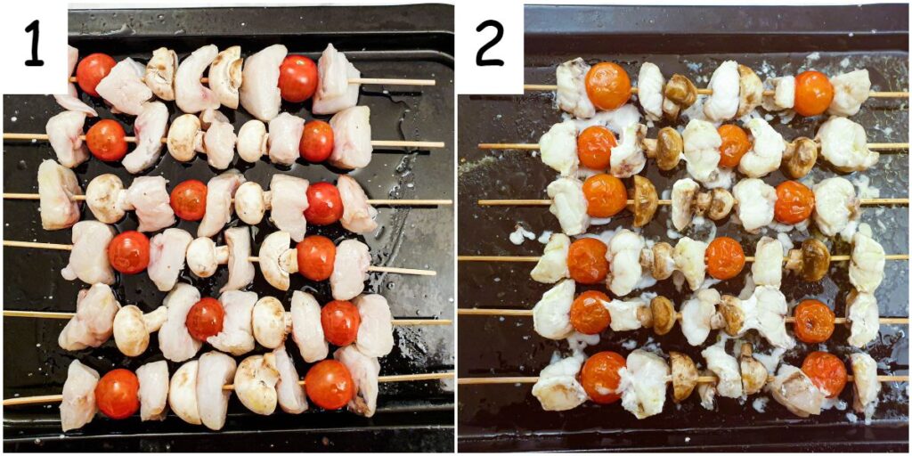 Steps for cooking the monkfish.