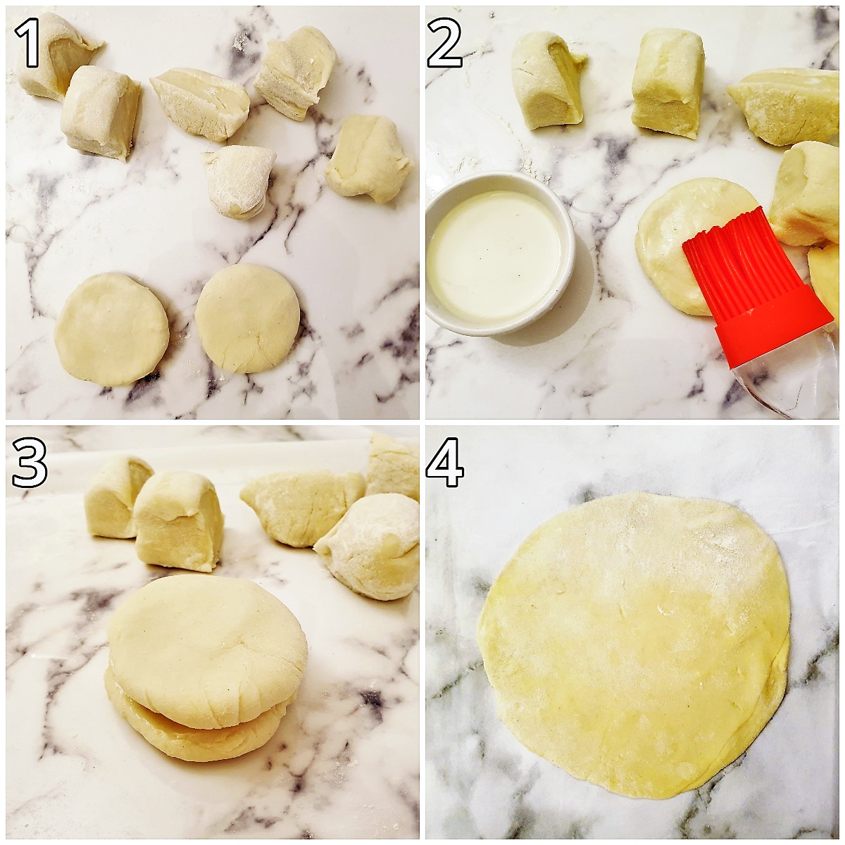 Steps for rolling the pancakes