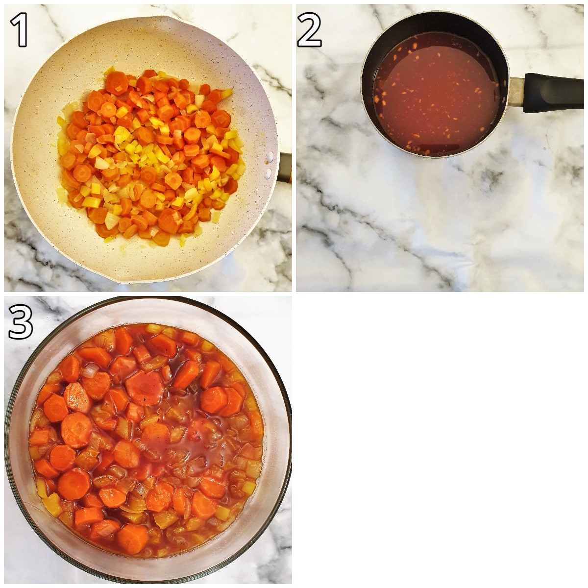 Steps for making copper penny salad.