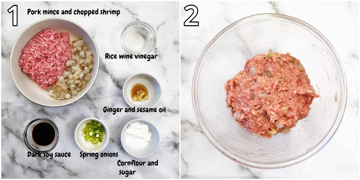 Ingredients for the meatballs