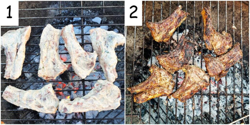 Steps to barbeque lamb chops.