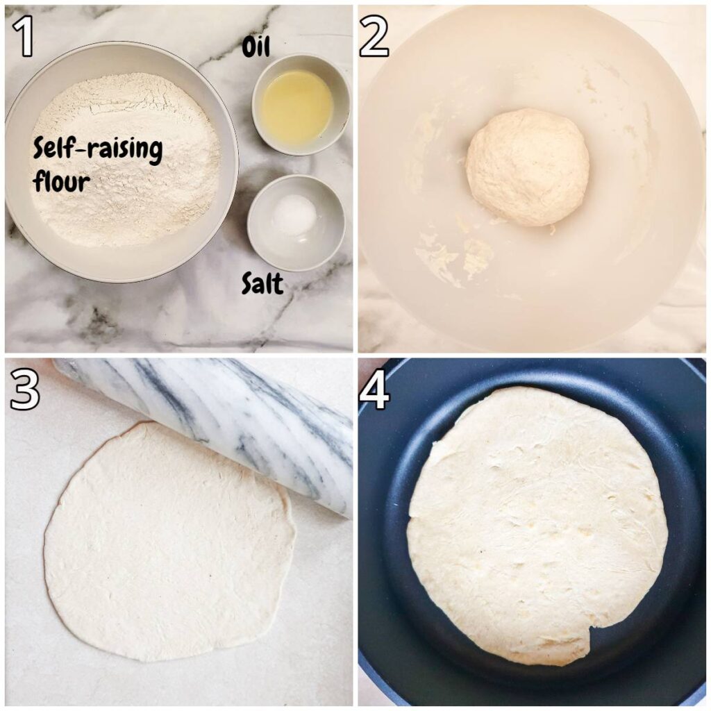 Ingredients and steps for making your own tortillas.