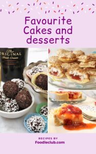 Cover photo for favourite cakes and desserts e-book