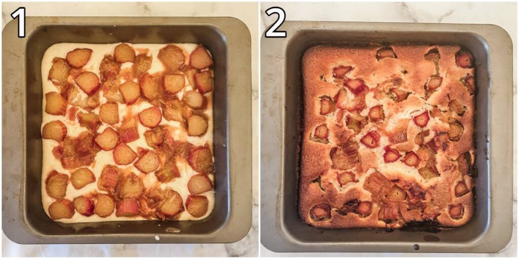 Steps for baking the cake.