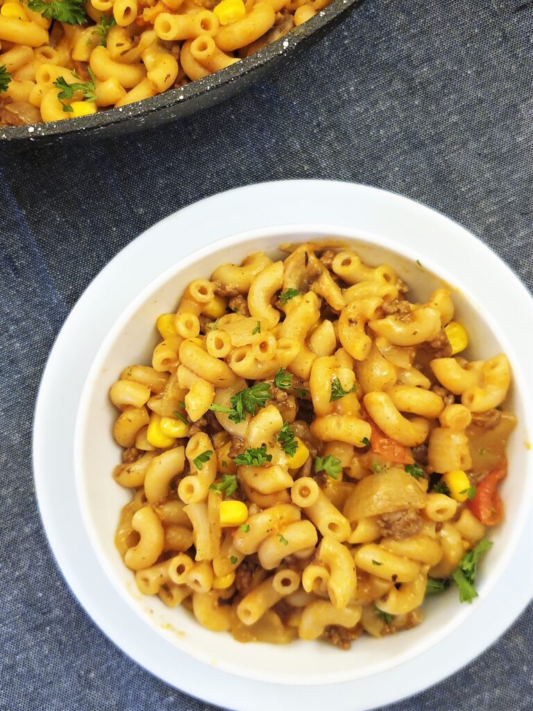 A dish of American goulash.