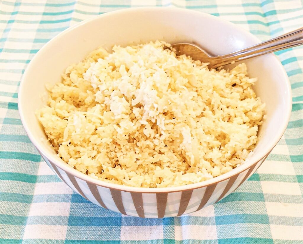 A dish of cauliflower rice.
