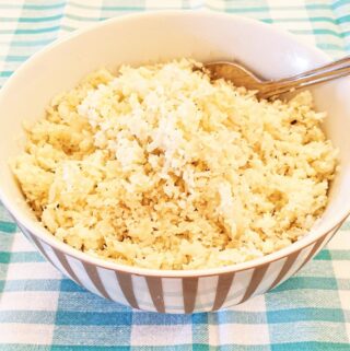 A dish of cauliflower rice.