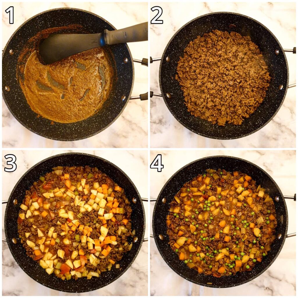 Steps for making the curry.