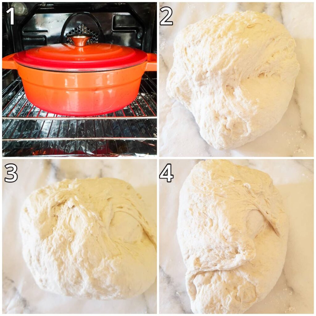 Steps for forming the dough.