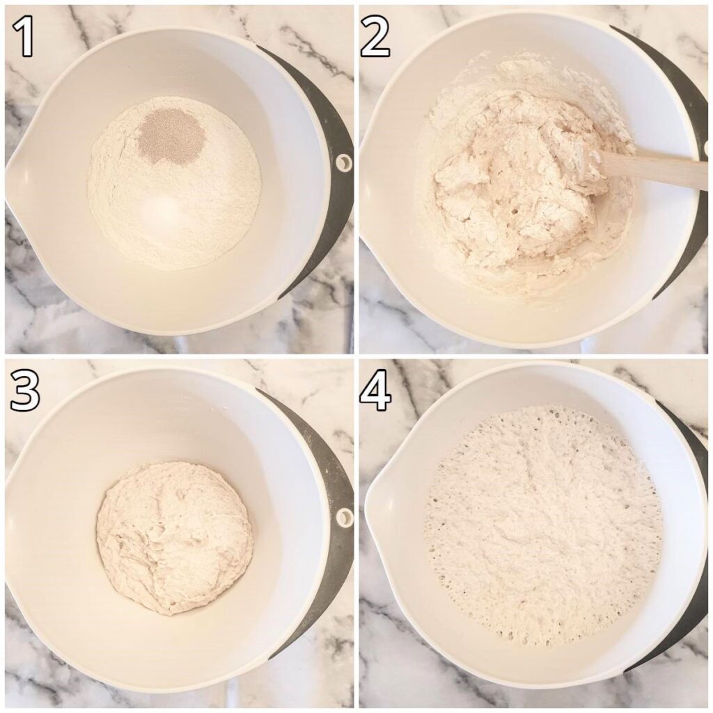 Steps for making the dough.