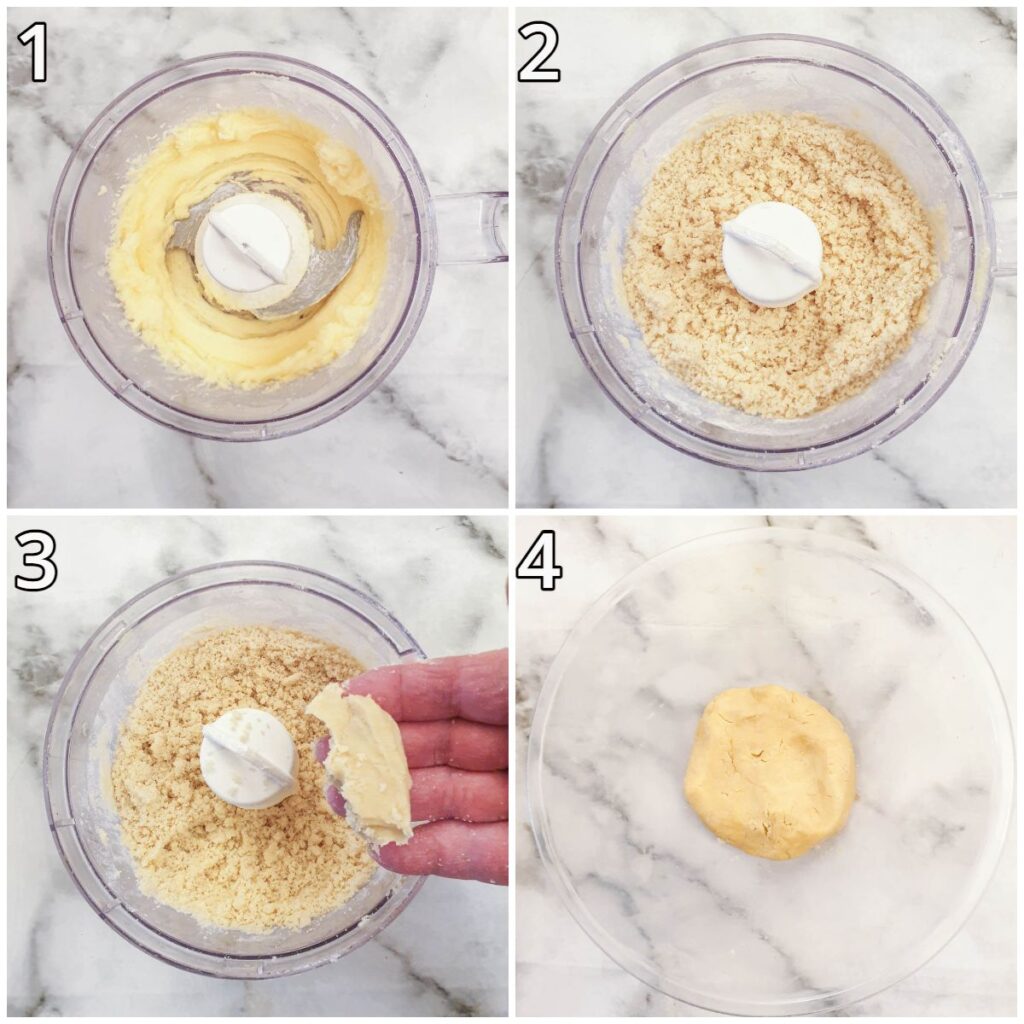 Steps for mixing the shortbread dough.