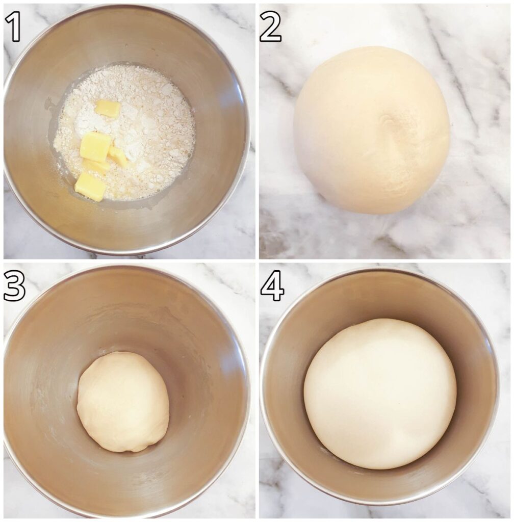 Steps for mixing the dough.