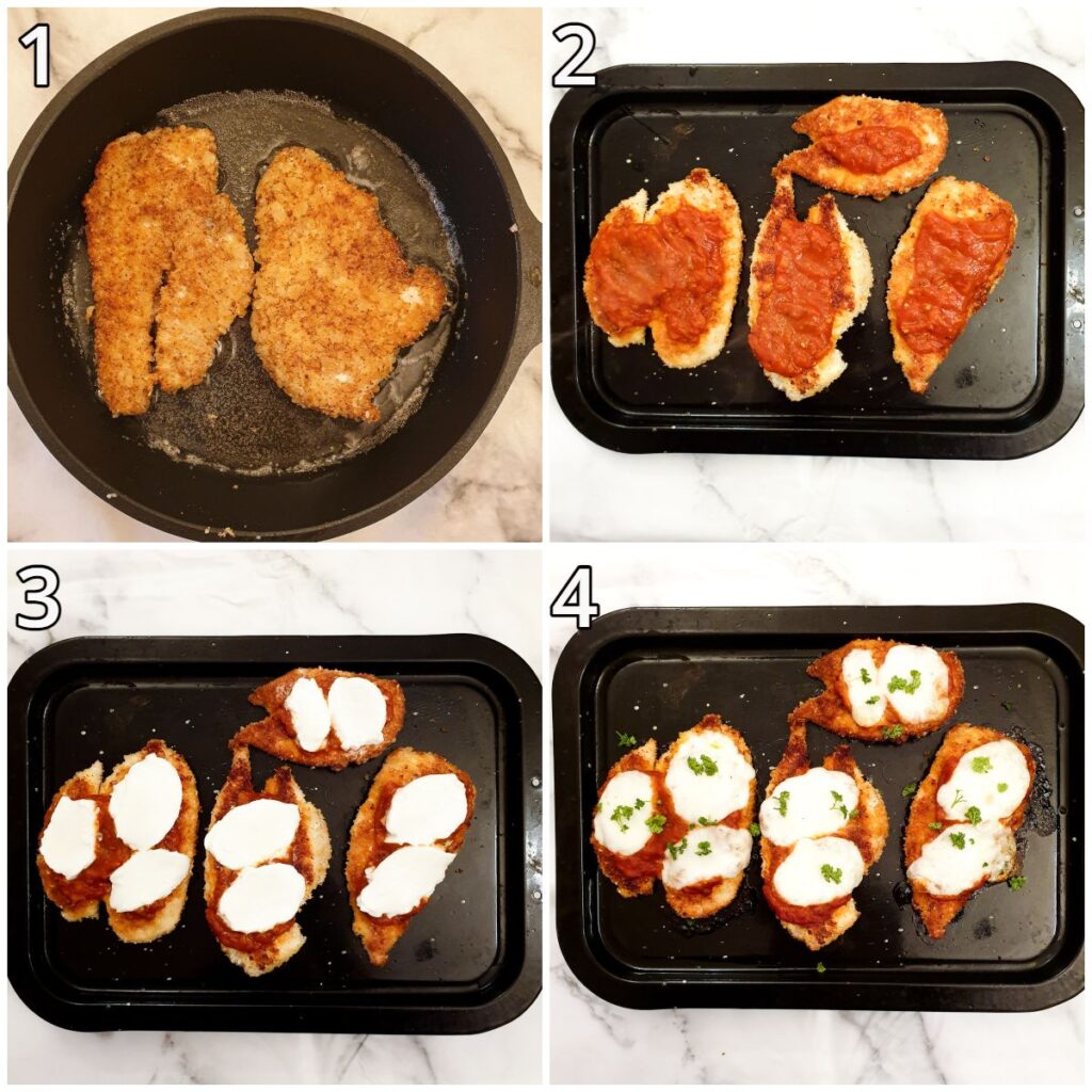 Steps for baking chicken parmigiana