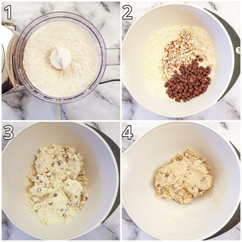 Steps for mixing the cookie dough.