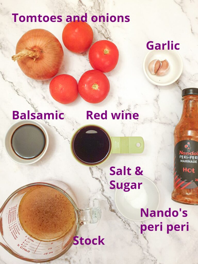 Ingredients for the Trinchado sauce.