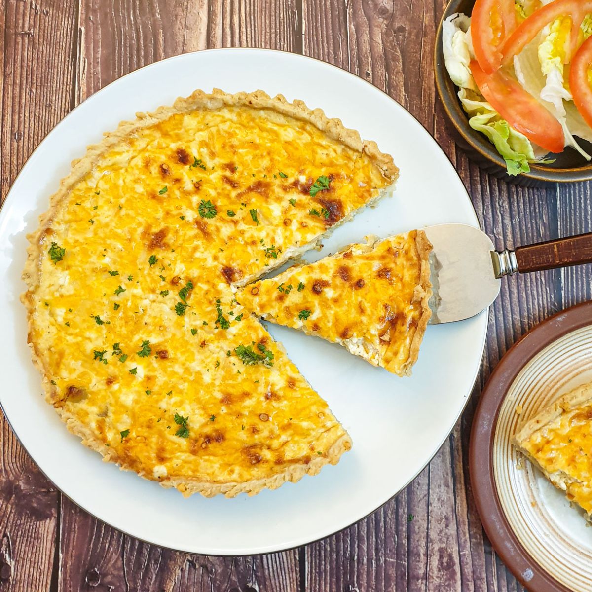 Easy cheese and onion quiche - Foodle Club