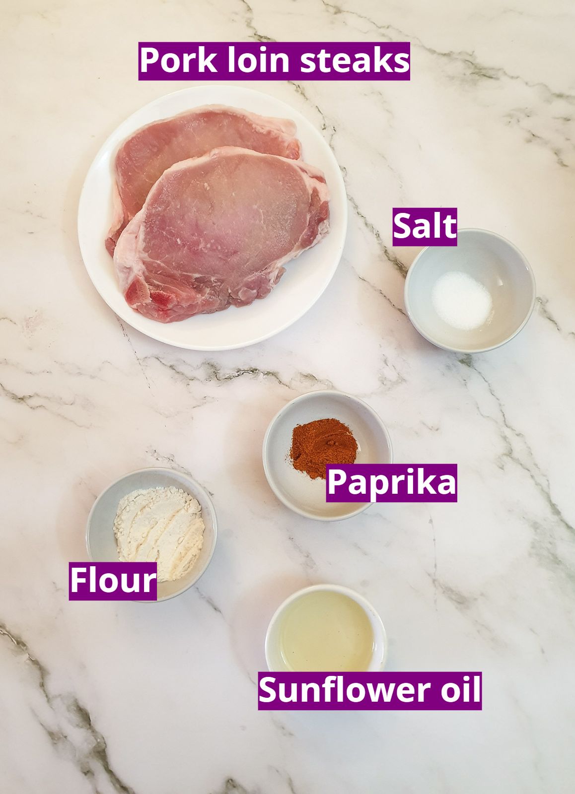 Ingredients for barbeque pork fingers.