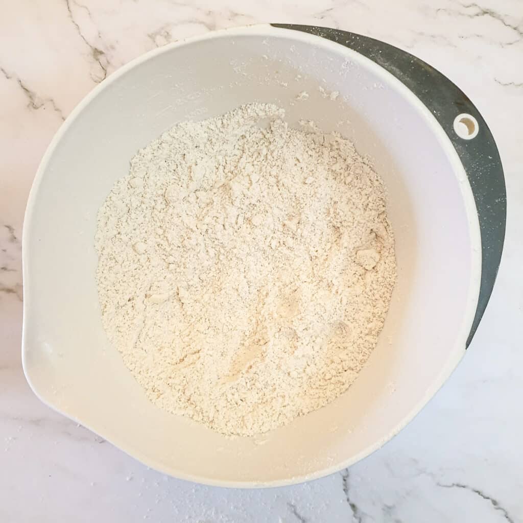 Butter and flour rubbed together to form breadcrumbs.