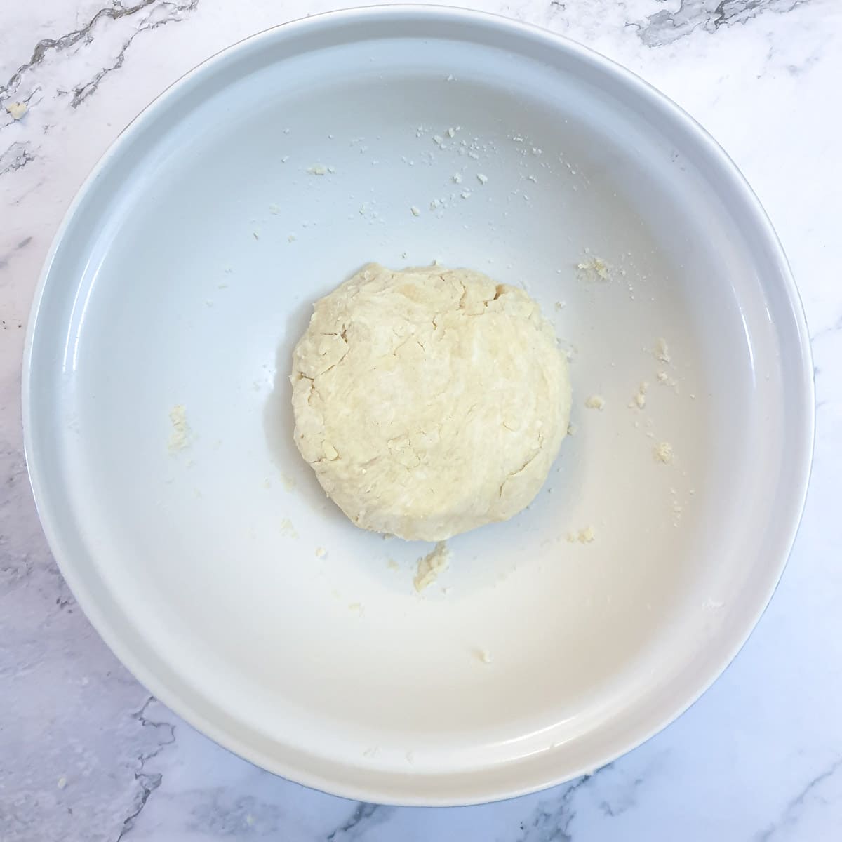 A mixing bowl containing a bowl of dough that is ready to be rested.