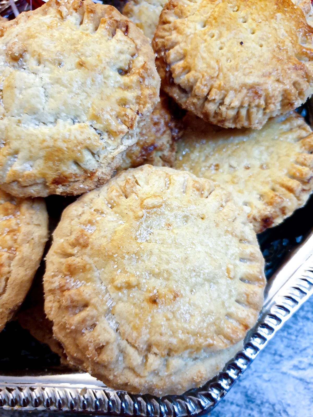 Close up of Christmas mince pies.