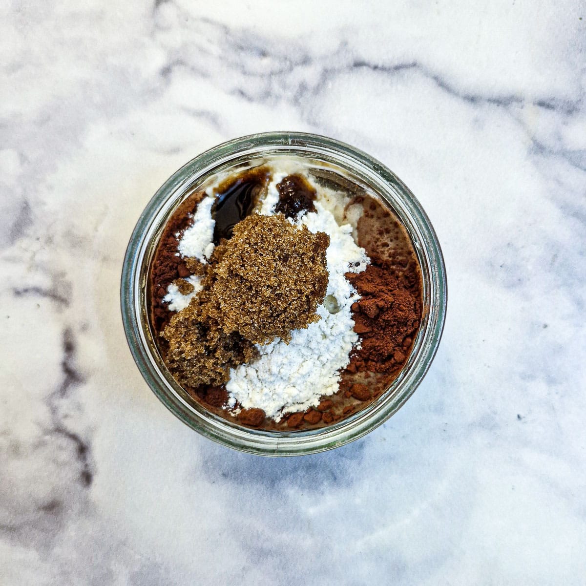 Raw ingredients in a small ramekin.