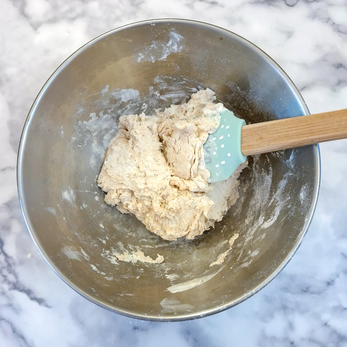 Dough for the cheese straws being mixed.
