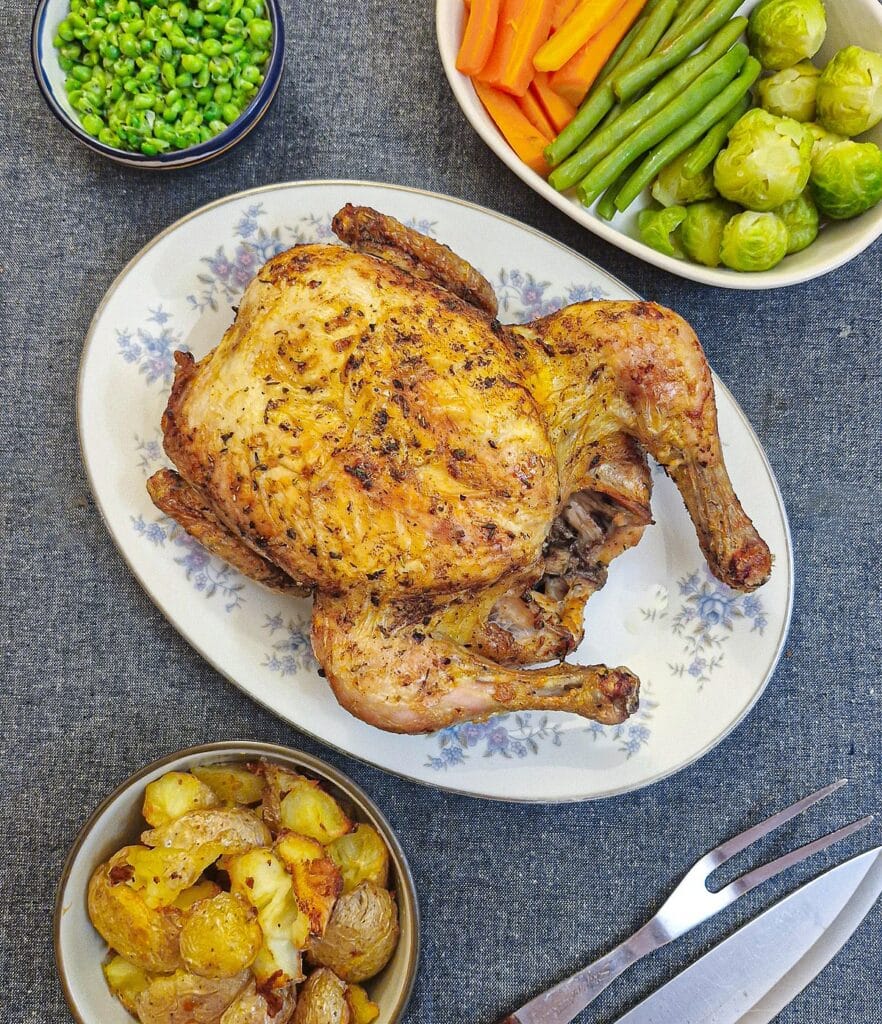 Air fryer roast chicken Foodle Club
