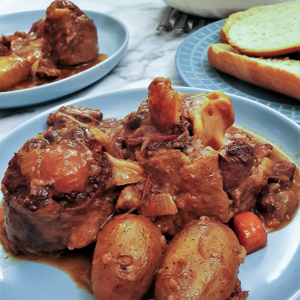 A plate of oxtail stew.
