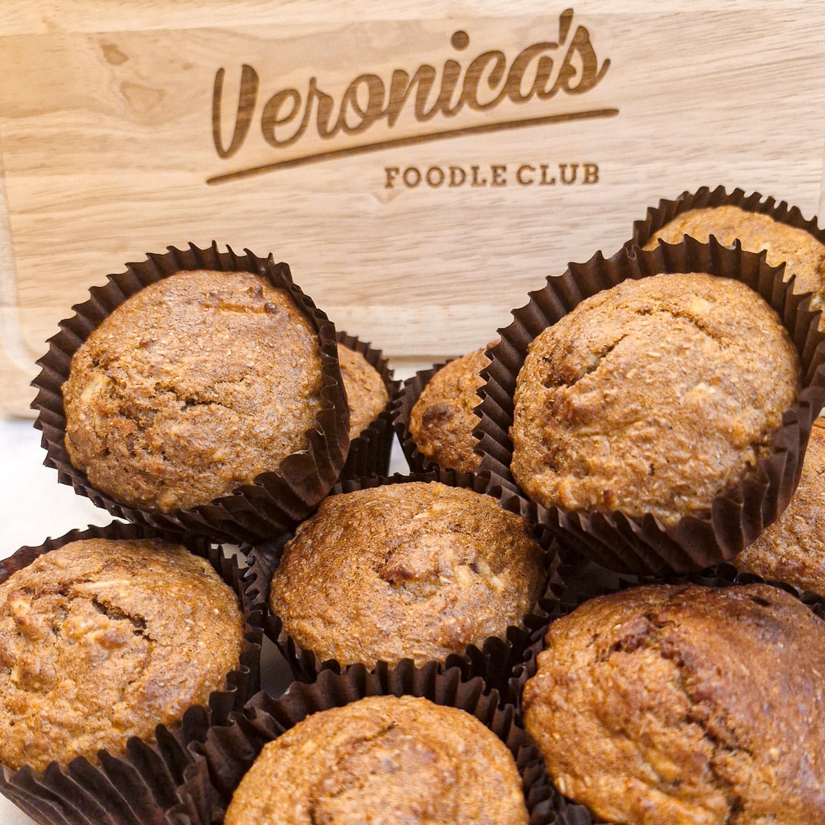 A pile of honey bran muffins.