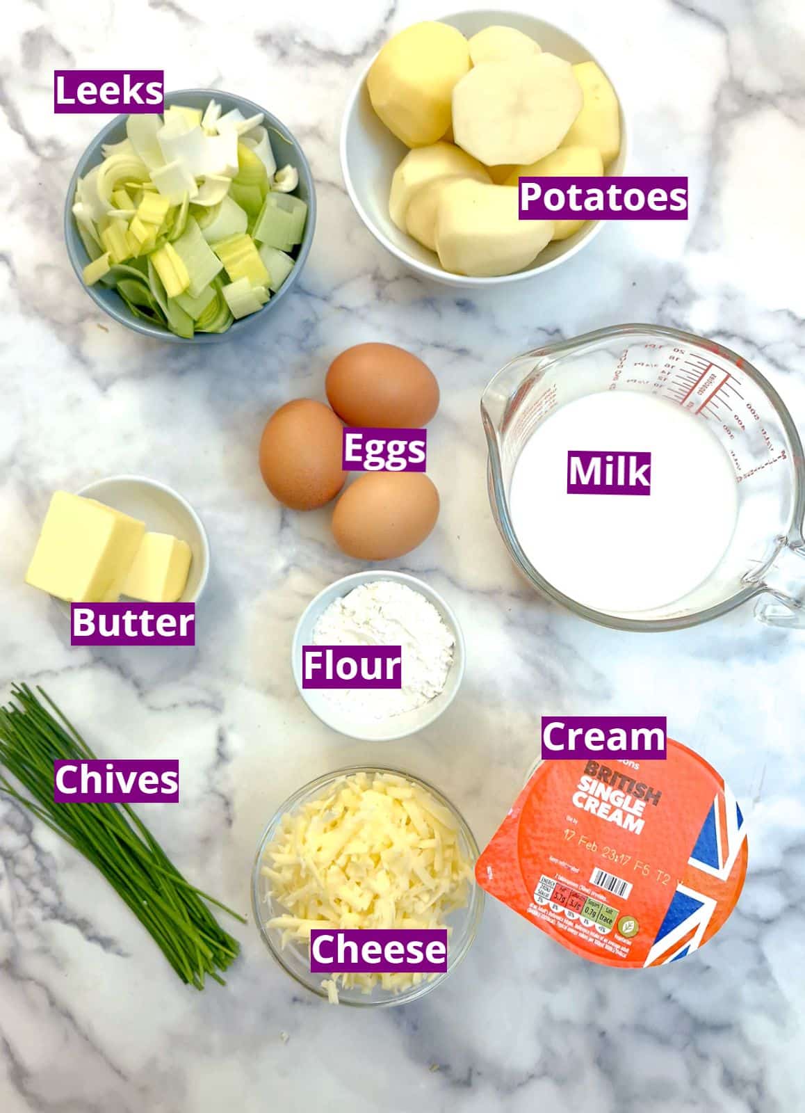 Ingredients needed to make Anglesea eggs.