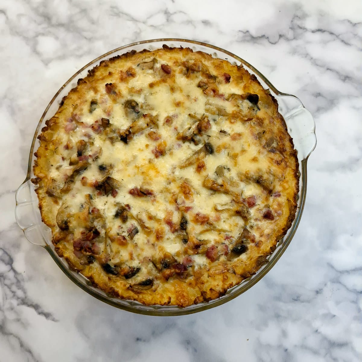 A baked potato crust quiche.