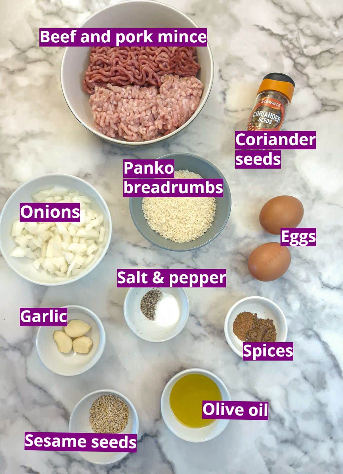 Ingredients you will need to make a boerewors puff pastry spiral.