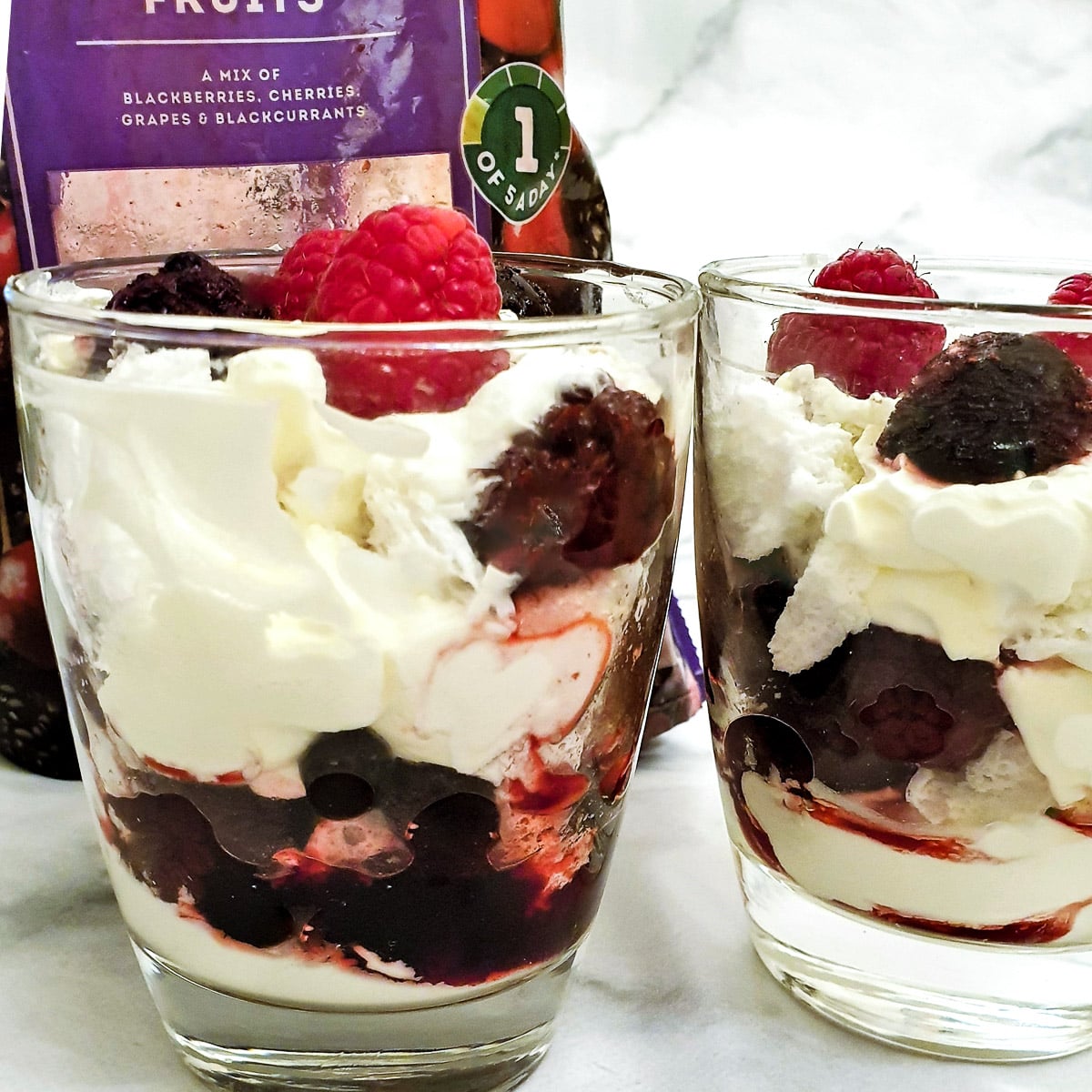 Eton mess in small individual serving glasses.