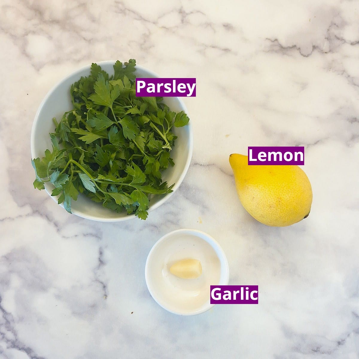 Ingredients for gremolata.