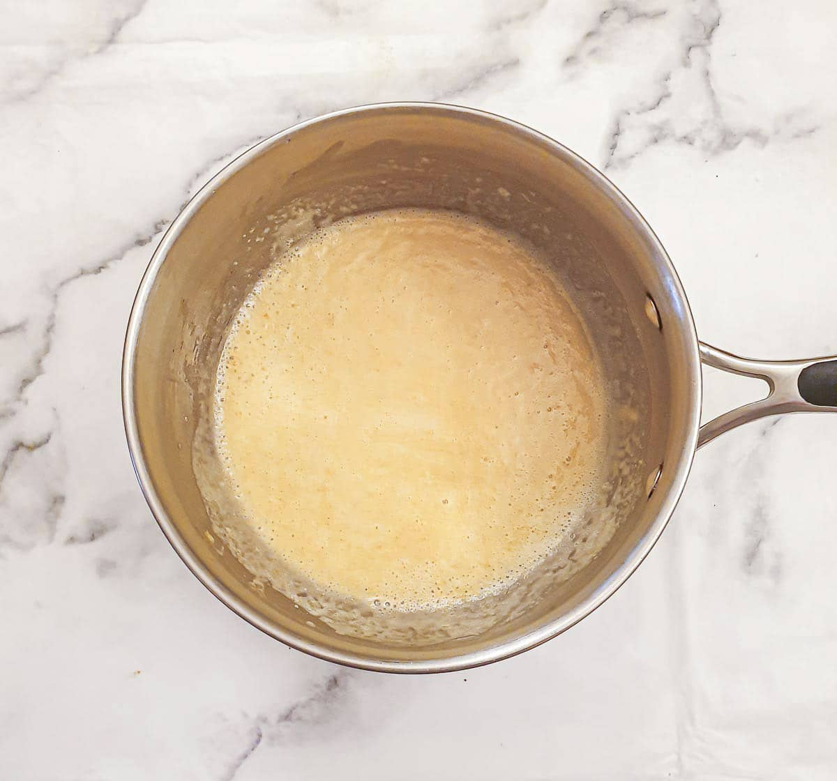 Step 5 - melt the butter in a saucepan and stir in the cornflour.